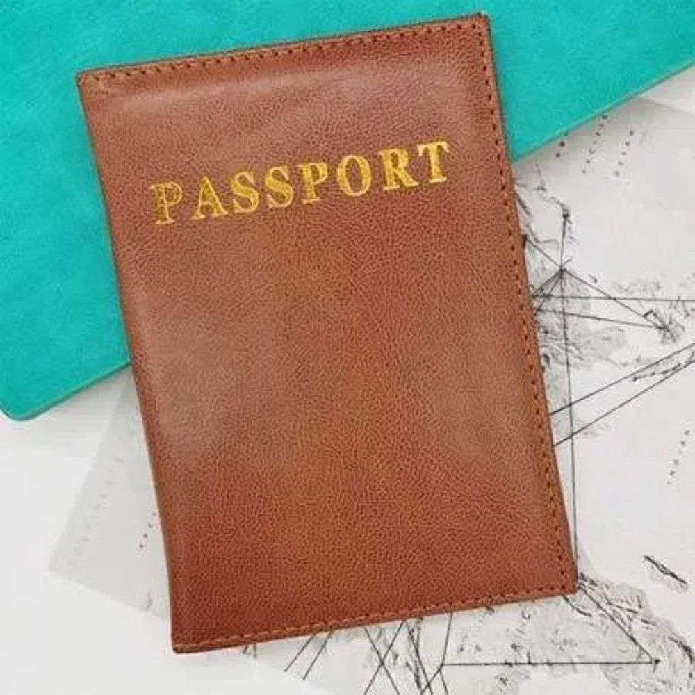 Ladies Light Brown Passport Cover - Picture 2 of 2